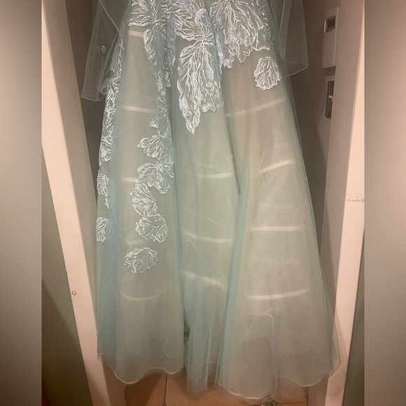 Terani Couture - 2011P1174 Embroidered Deep Halter V-neck - Picture 12 of 12